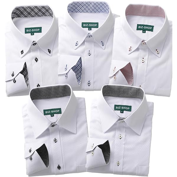 専門　M-80セット Amazon.co.jp: ワイシャツ 長袖 5枚セット M(80)ノーマル C